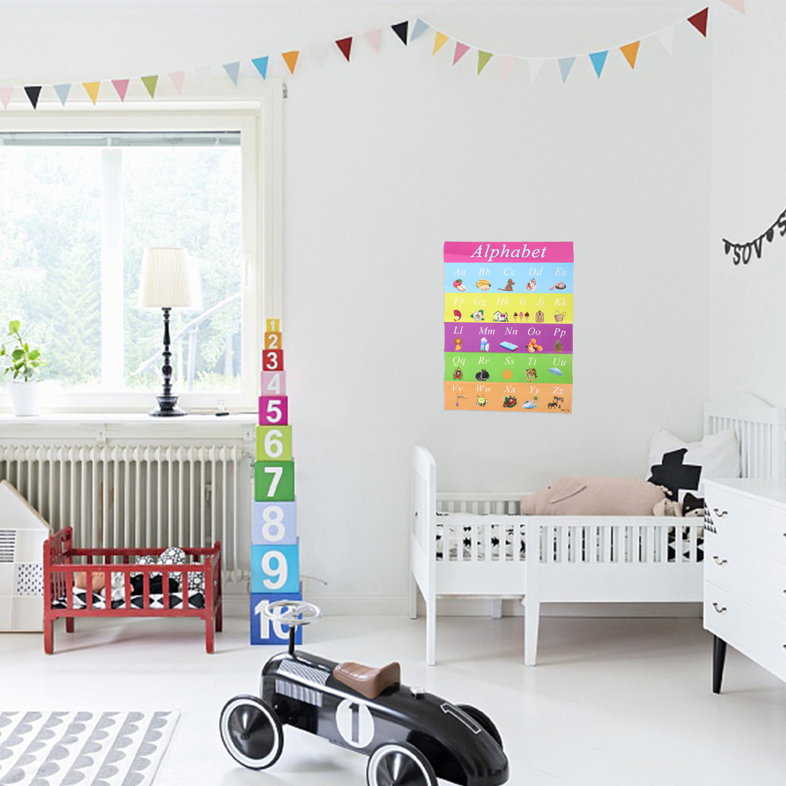 Kids Education Nursery - Póster de educación temprana 30x40cm, tabla
