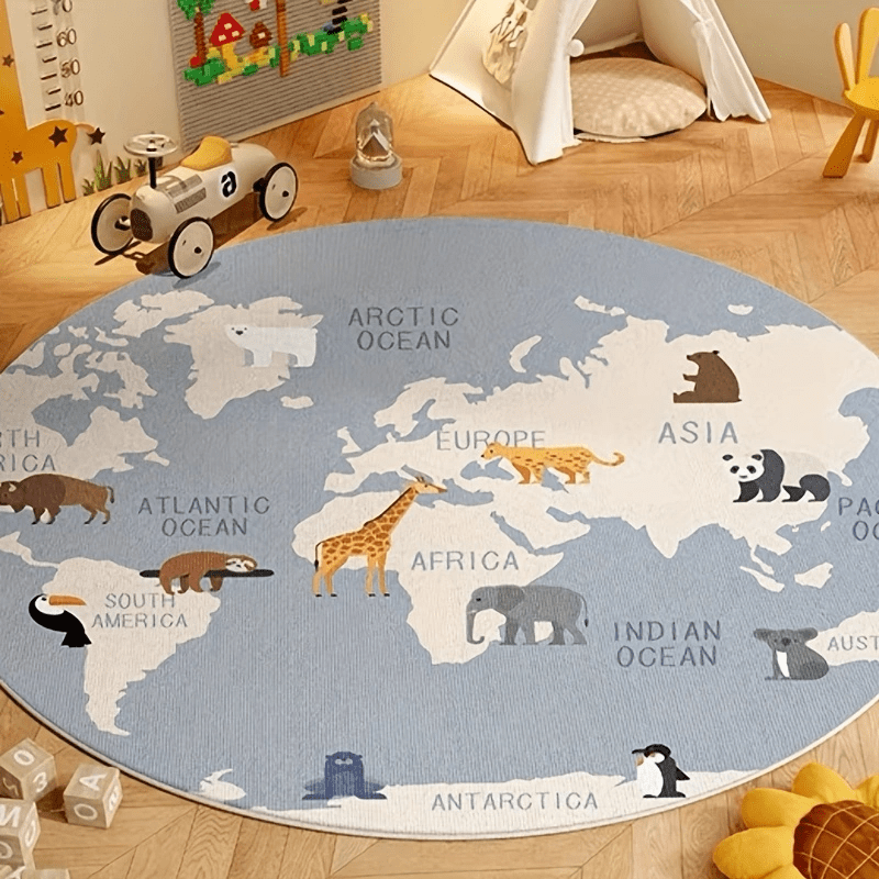 Kids Education Nursery - Alfombra de Mapa del Mundo para