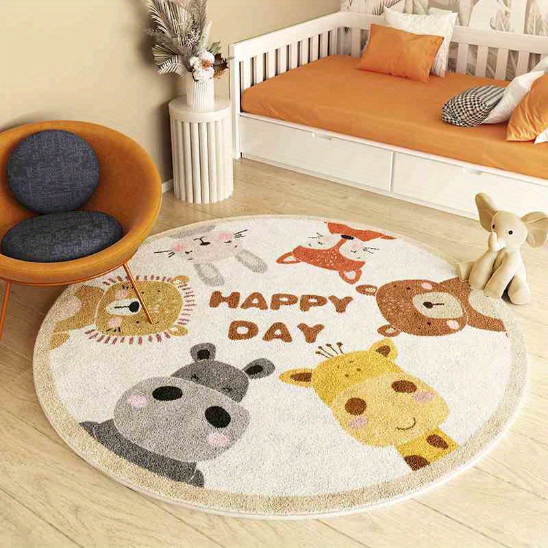 Happy Kids Education - Alfombra Redonda de Animales Felices, Alfombra