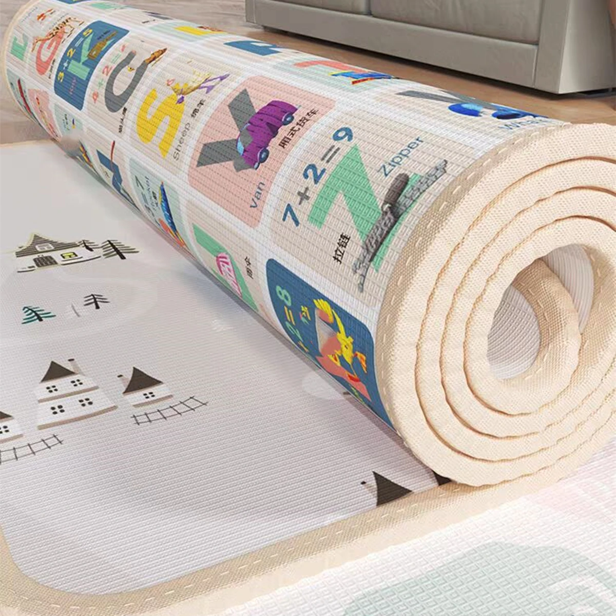 Kids Education Rug - Alfombra de juegos para bebés de