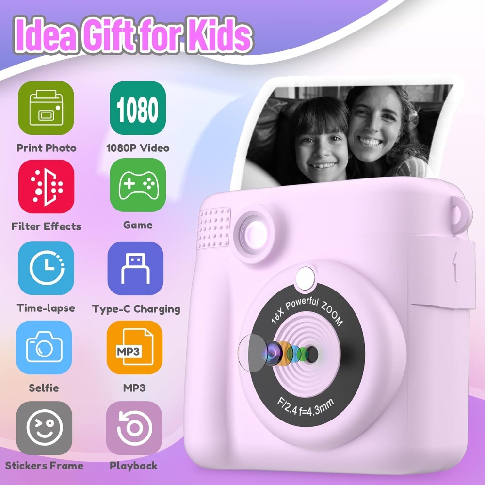 Cámara de impresión instantáne - Kids Educational Videos reseña y precio