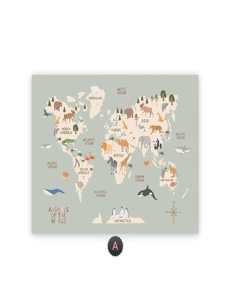 Mapa del mundo de animales de  - Kids Education Nursery reseña y precio