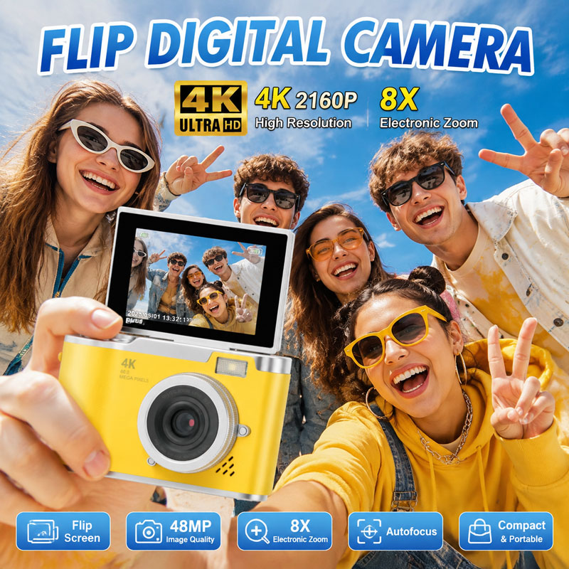 Cámara Digital 4K 48MP, Cámara - Kids Educational Videos reseña y precio