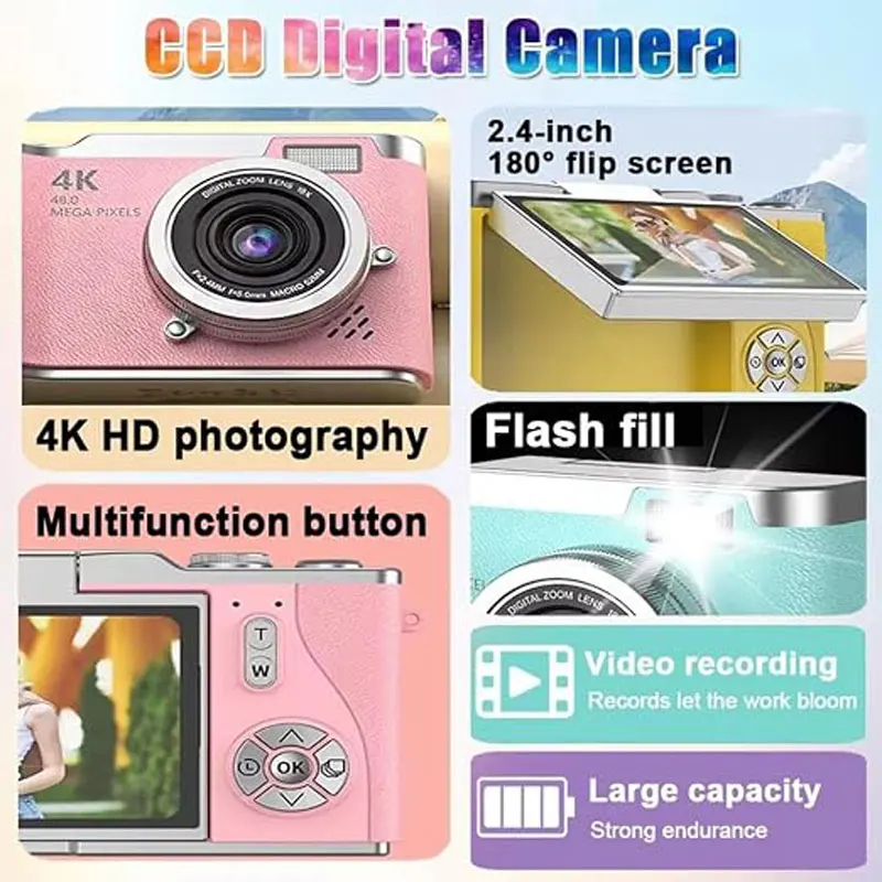 Cámara Digital 4K 48MP, Cámara - Kids Educational Videos reseña y precio
